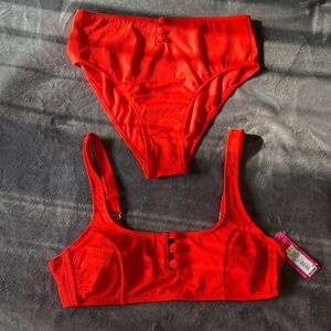 Red high waisted bikini from Target